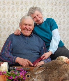 smiling old couple